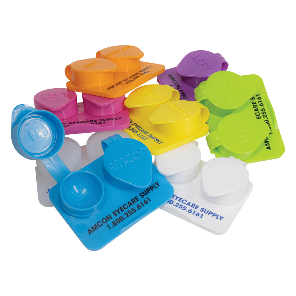 Ribbed Flat Pack Contact Lens Cases - Deep Well for Soft Lenses - Imprinted - Box of 1,000 - 1
