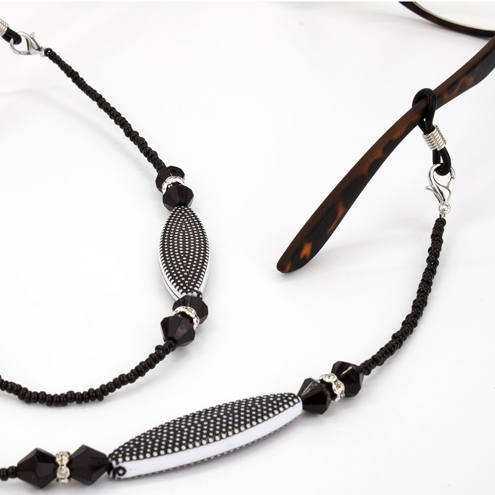 Black Beaded Eyeglass Chains - 5