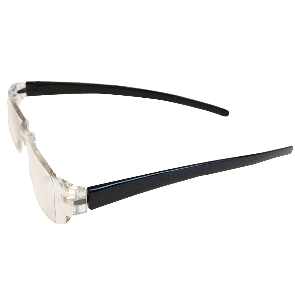 Economy Reading Glasses - Black Temple Lucite - 1