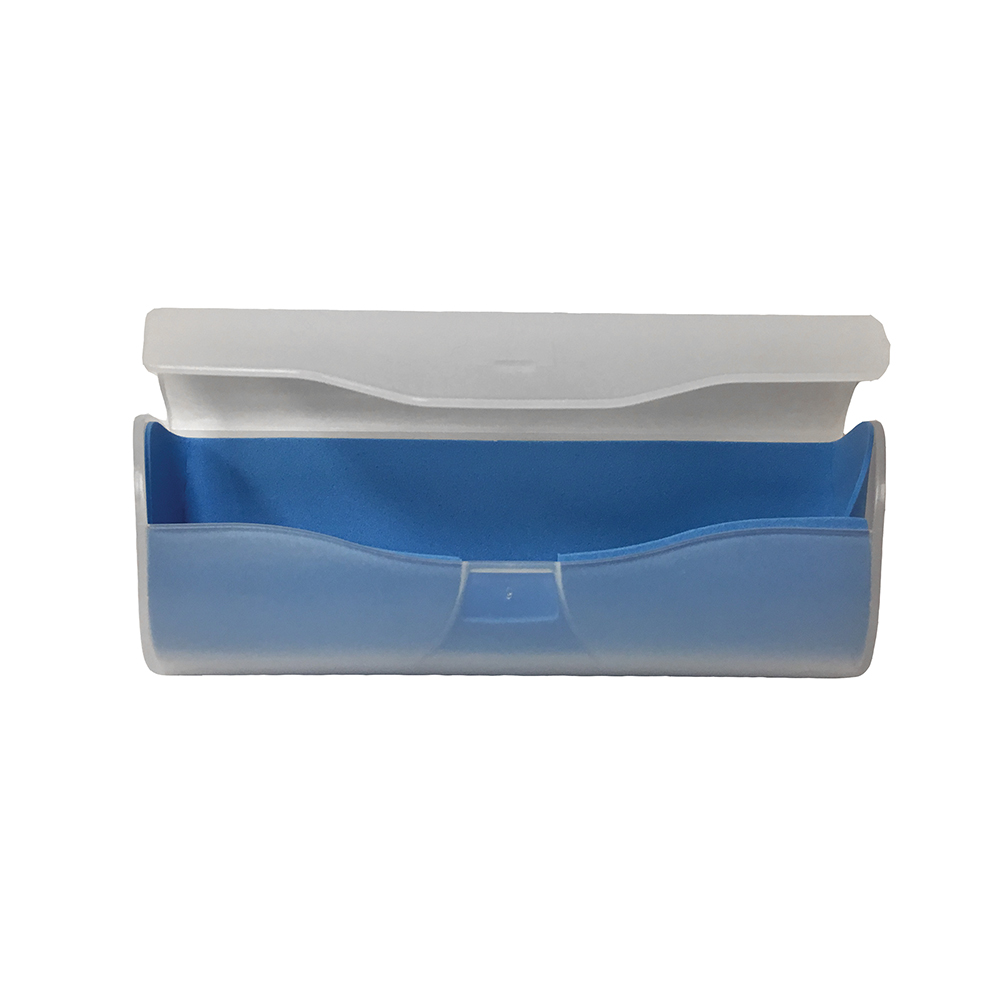 Translucent Fold Over Plastic Eyeglass Case with Liner - 1