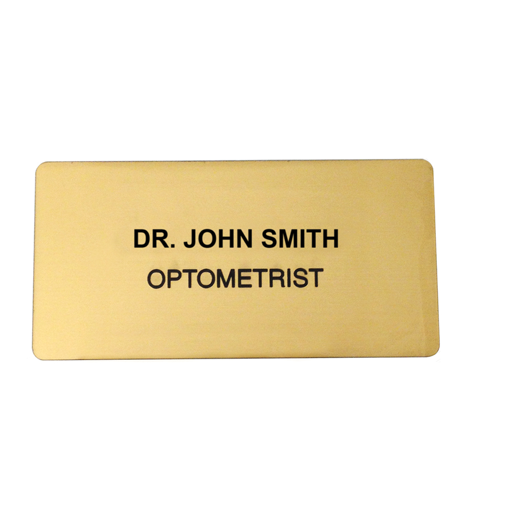 Brushed Gold Name Tag with Magnetic Fastener