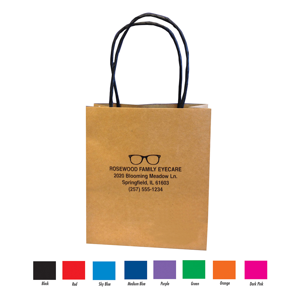 Small- Imprinted Natural Color Eco-Friendly Kraft Bag