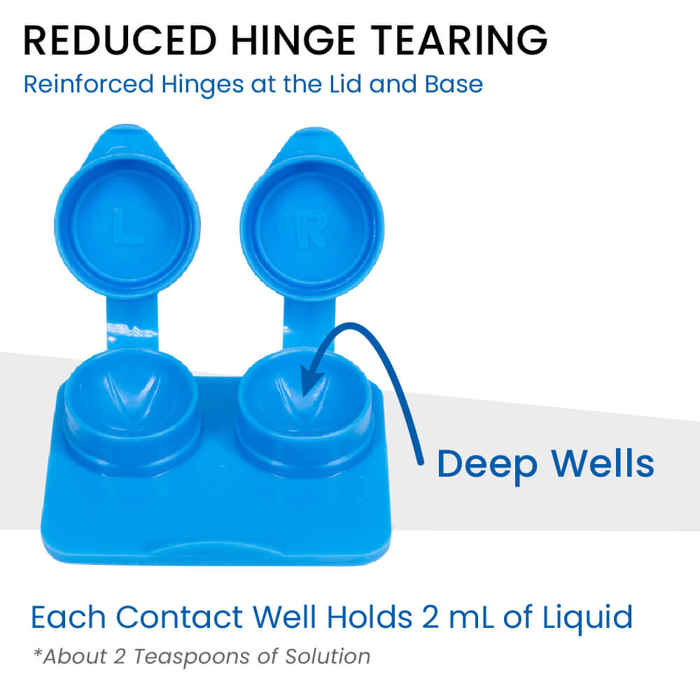 Ribbed Flat Pack Contact Lens Cases - Deep Well for Soft Lenses - Bag of 50 - Mixed Colors - 2