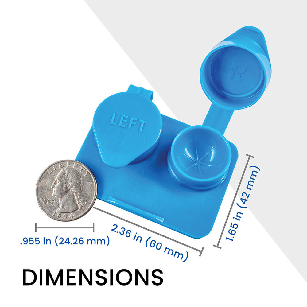 Ribbed Flat Pack Contact Lens Cases - Deep Well for Soft Lenses - Bag of 50 - Mixed Colors - 3