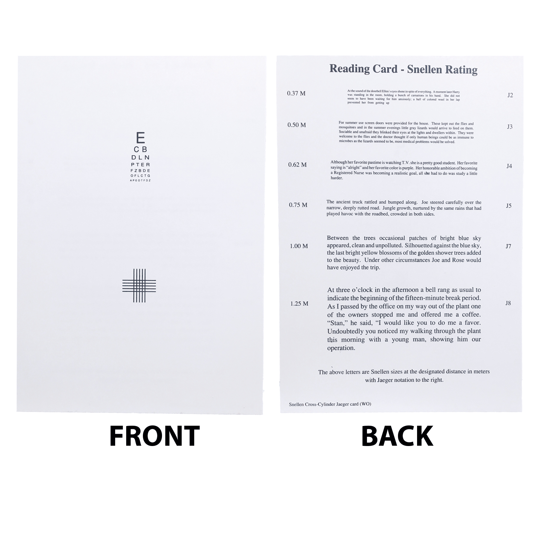 The Jaeger Reading Cards Are Used To Test Vision Printable Cards