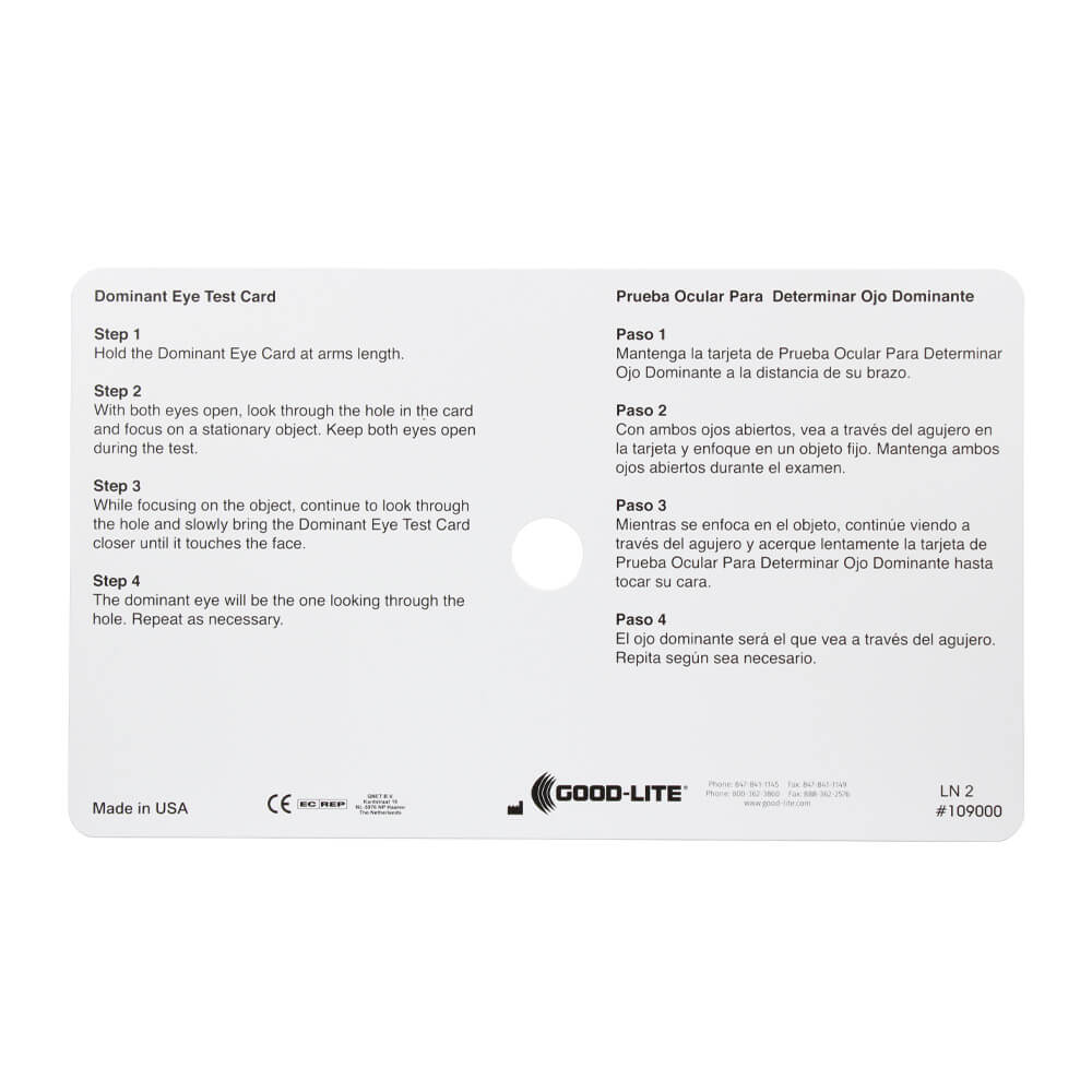 Dominant Eye Test Card