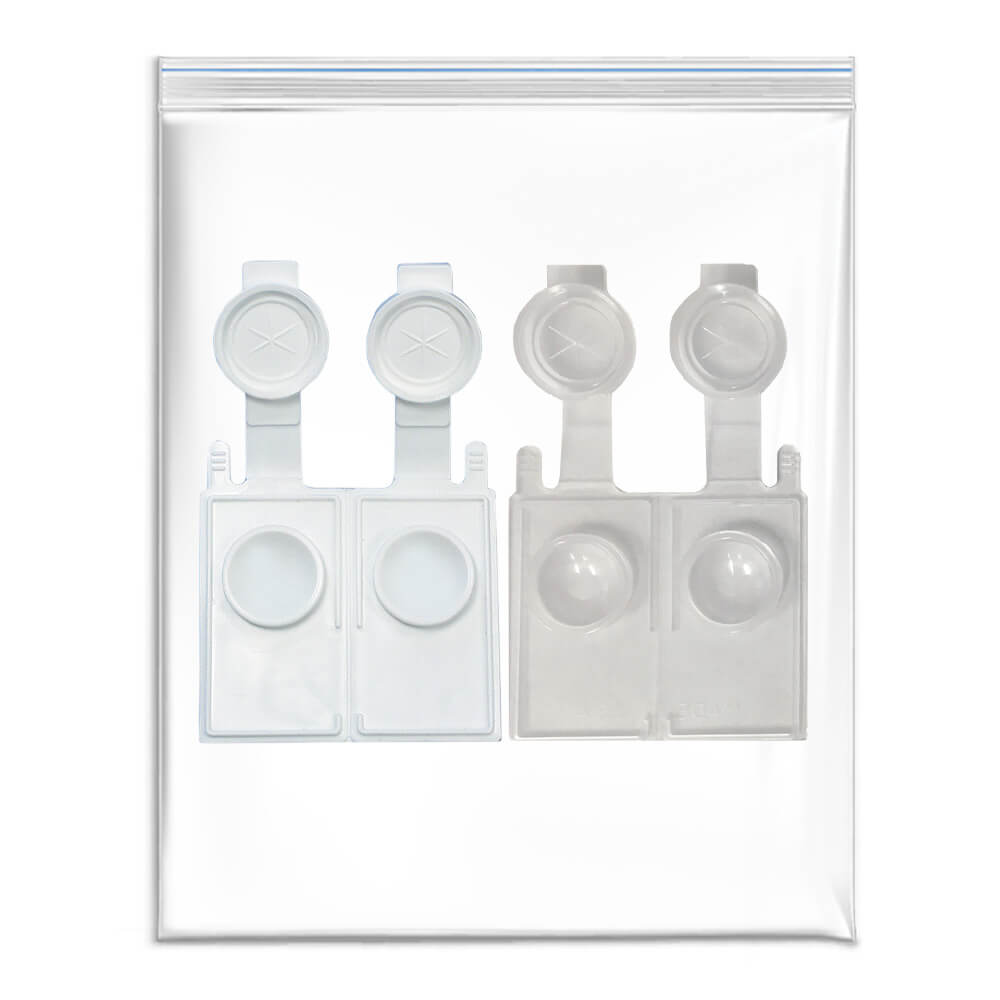 Flat Pack Cases - Small Well for RGP Contact Lenses - Bags of 50