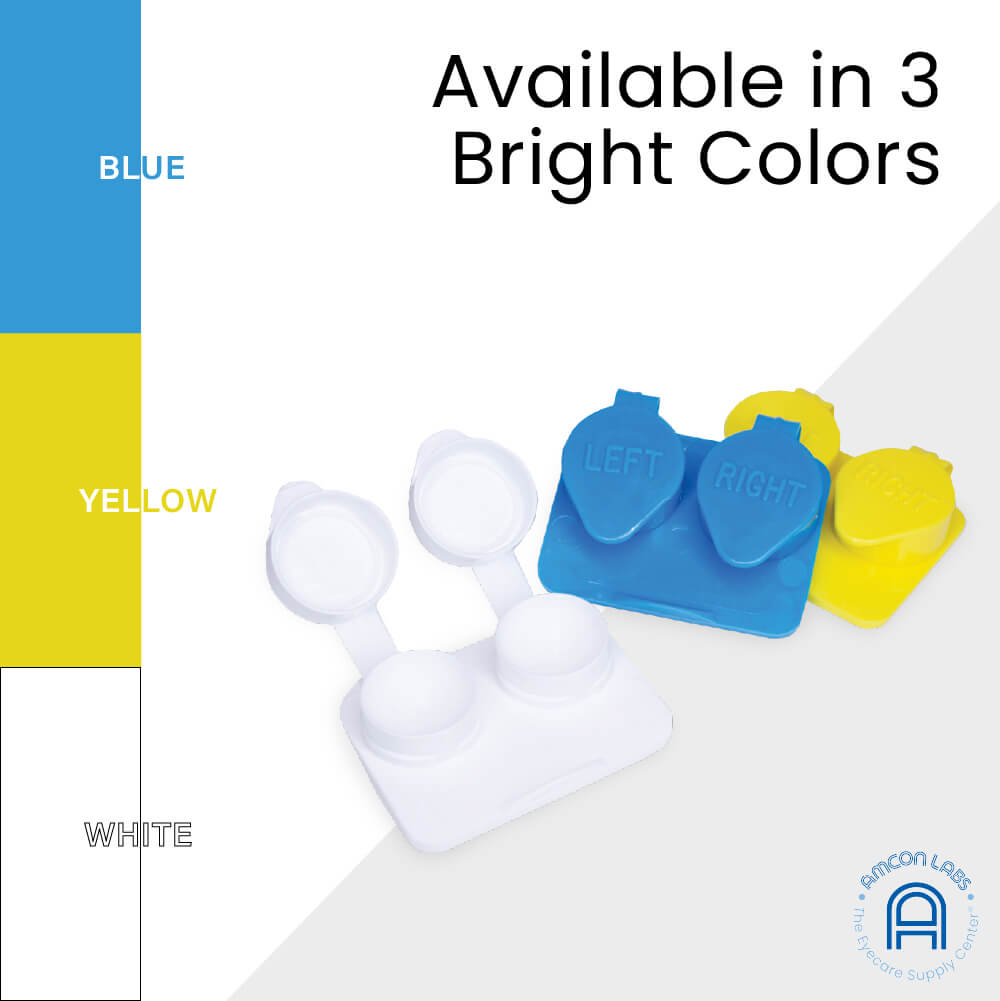 Smooth  Flat Pack Contact Lens Cases - Deep Well for Soft Lenses - Bag of 50 - Mixed Colors - 1