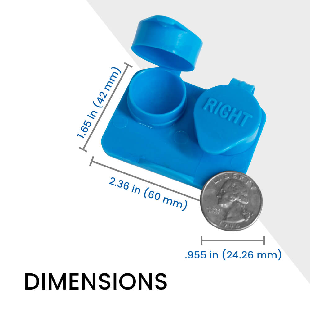 Smooth  Flat Pack Contact Lens Cases - Deep Well for Soft Lenses - Bag of 50 - Mixed Colors - 3