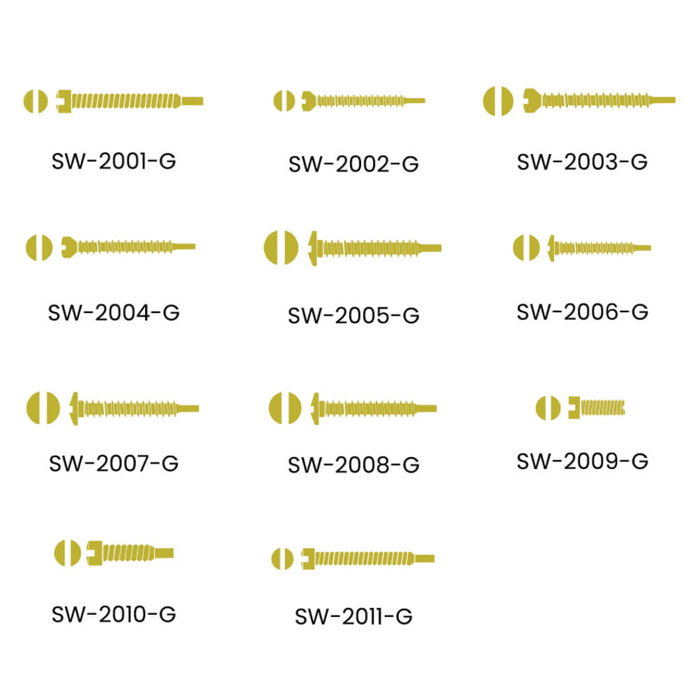 Self-Tapping Premium Screws - Pack of 100 - Gold